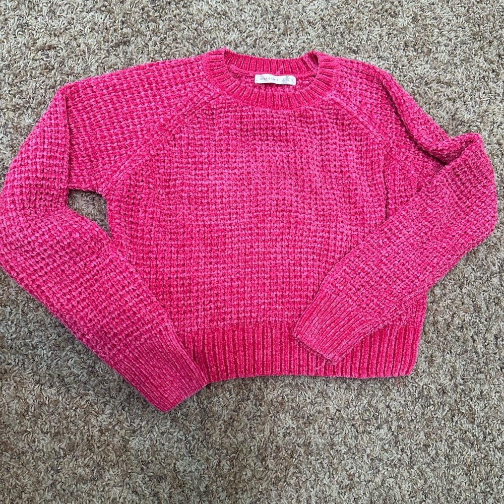 Altar'd State Robyn Chenille Sweater Hot link in size small